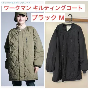 워크맨 퀼팅 코트 새상품급 블랙 여성용 M 블랙 다운