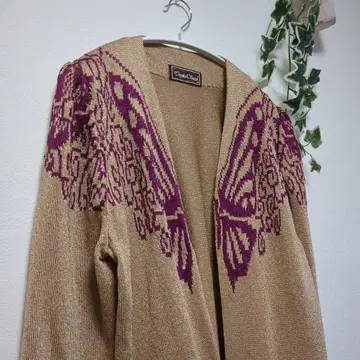 SALE 중 [사이토 토요코] 고급 니트 라메 니트 가디건 골드