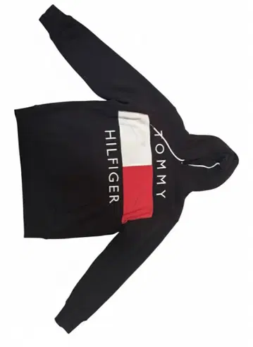 TOMMY HILFIGER 후드 부착 후드티 블랙