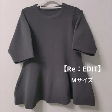 [ Re:EDIT ] 그레이 반팔 니트 M 사이즈