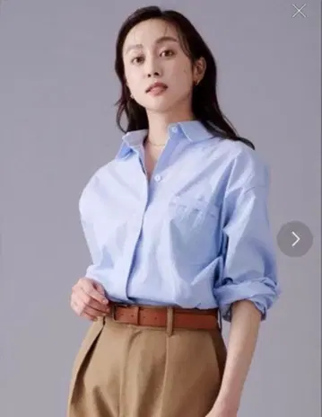 ur's 카라 부착 롱 셔츠