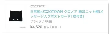 일상조 크로노아 ZOZOSPOT 콜라보 고양이 귀 니트 모자
