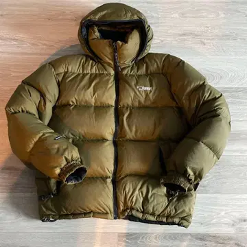 Bear USA 리버서블 다운 자켓 카키 x 블랙 후드 M