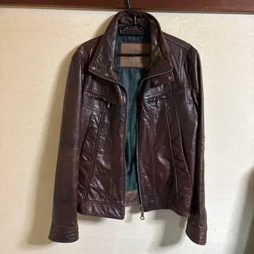 ZARA MAN 브라운 소가죽 레더 자켓