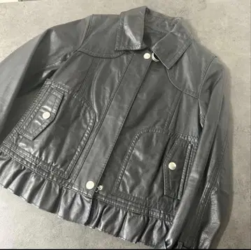 유니클로 UNIQLO 램 가죽 프릴 램 가죽 자켓 라이더스