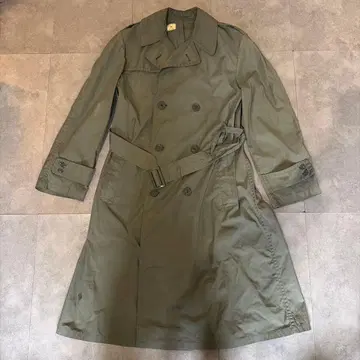 트렌치코트 더블 브레스트 올리브 그린 80s 90s U.S.ARMY