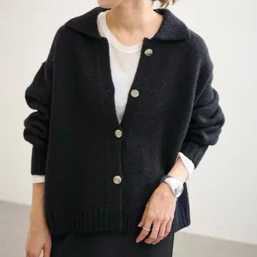 새상품 FRAMeWOR 메탈 버튼 카라 가디건