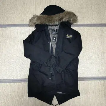 X-girl x ALPHA INDUSTRIES 블랙 모즈 코트 S