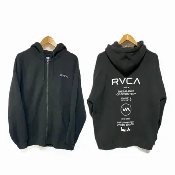 새상품급 RVCA 루카 무라사키 스포츠 별주 지퍼 후드티 백 프린트