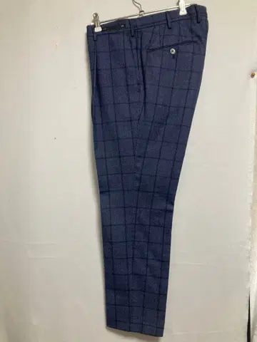 PT01 네이비 체크 무늬 슬랙스