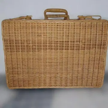 라탄 박스형 바스켓백 쇼와 레트로