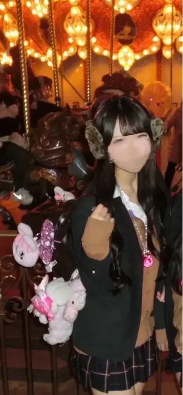 디즈니 레오파드 무늬 귀도리