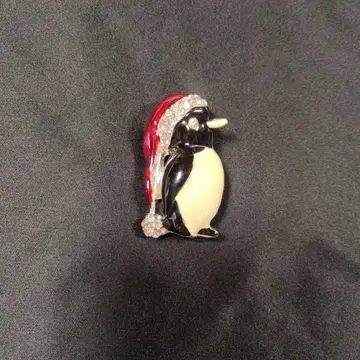 펭귄 산타 모자 브로치