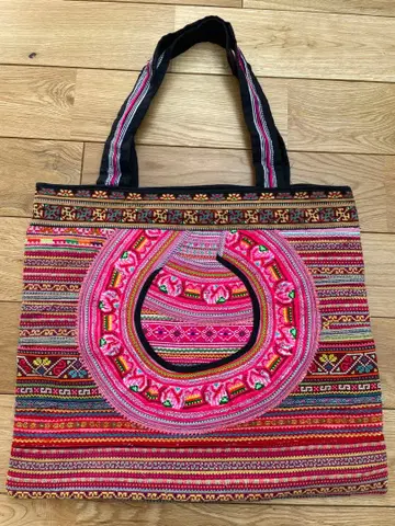 치앙마이 구매 몽족 수제 자수 토트백 에스닉 민족 천 하나뿐인 아이템