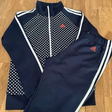 adidas 도트 무늬 저리 세트 네이비