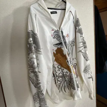 남성용 후드티 잉어 자수