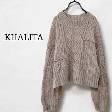 새상품급 케이블 크롭 니트 드롭 숄더 내추럴 톤온톤 여성 패션 스웨터