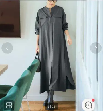 두클라쎄 색소니 밴드 카라 셔츠 원피스 완판 그레이