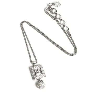 SWAROVSKI 스와로브스키 목걸이 스퀘어형 클리어 볼