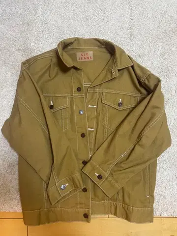 SLY JEANS 카키 버튼 달린 자켓