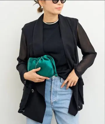 새상품 드엠 클래스 CELERI SATIN MINI POUCH 그린