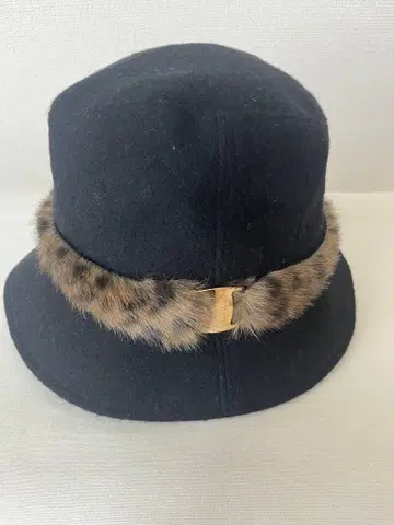 아테나 뉴욕 레오파드 퍼 포함 울 햇 블랙