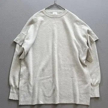 [ 새상품급 ] 스픽 앤 스팬 울 100% 플레어 슬리브 니트 루즈핏