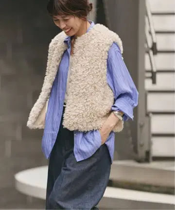 새상품 IENA 이에나 TISSAVEL 컬리 베스트 내추럴