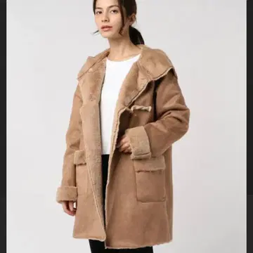 론 헤르만 BILLABONG 후드 부착 무스탕 코트 M 베이지