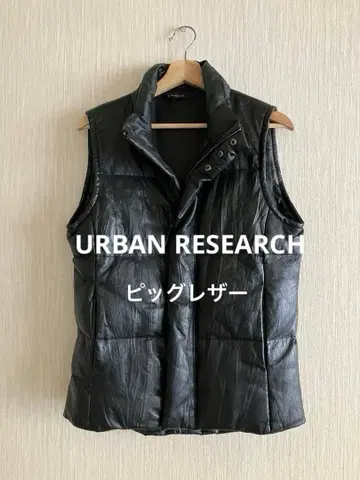 새상품급 어반 리서치 돈피 가죽 다운 베스트 W 지퍼 남성용 38 블랙