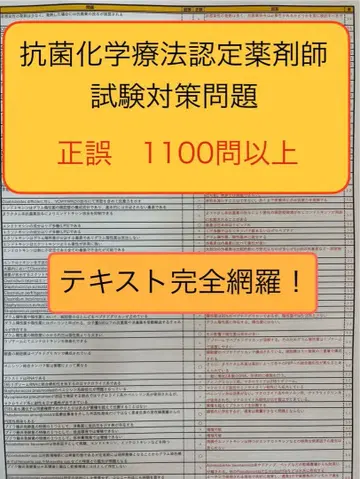 항균 화학 요법 인증 약제사 자작 시험 대책 문제집
