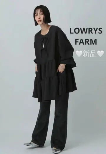 티어드 미니 원피스 LS 여성용 블랙 새상품 블랙 로리즈팜