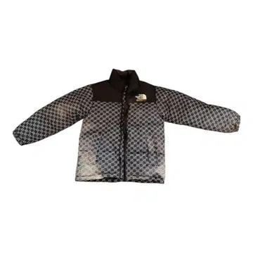 The North Face 다운 자켓 블랙/화이트 GG 패턴