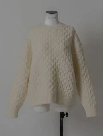 로헨 lohen 피셔맨 크루 니트 화이트