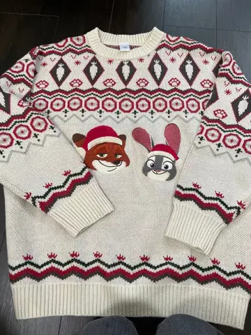 디즈니 닉 주디 자수 스웨터 프리 사이즈