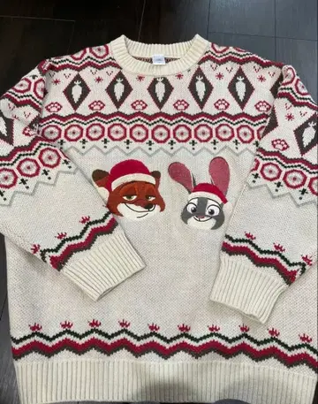 디즈니 닉 주디 자수 스웨터 프리 사이즈