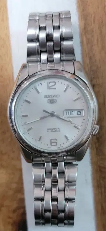 SEIKO 5 자동 시계 실버