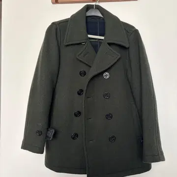 VAN JACKET 올리브 그린 더블 브레스트 울 코트