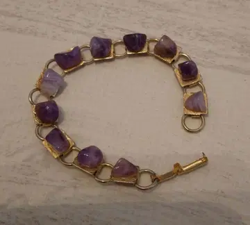 자수정 골드 체인 팔찌