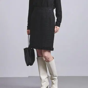 UNITED ARROWS 팬시 트위드 미니 스커트 34