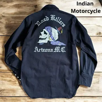 인디언 모터사이클 셔츠 자켓 스컬 자수 웨스턴