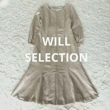 새상품급 윌 셀렉션 울 머메이드 롱 원피스 베이지 M