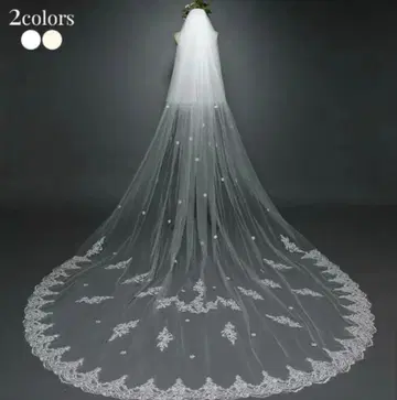 웨딩 베일 롱 2중 베일 빗 포함