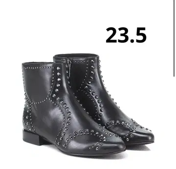 [ 새상품급 ] WHAT FOR 부티 스터드 부츠 블랙 23.5cm