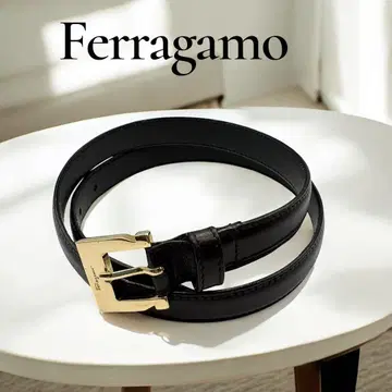 Ferragamo 벨트 골드 버클 가죽 블랙 새상품급 페라가모