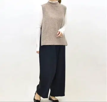 미디우미 사이드 리본 베스트 니트