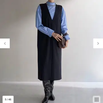 UNFILO 2way 오버롤 스커트 XS 블랙