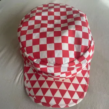 PHENOMENON 레드 화이트 체크 워크캡