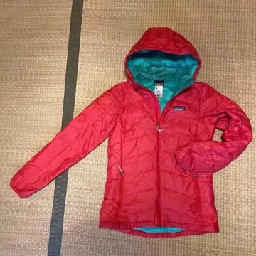Patagonia 후드 부착 다운 자켓 레드