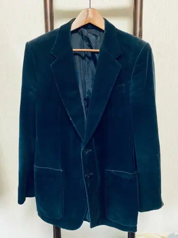 다크 블루 벨벳 테일러드 자켓 레트로